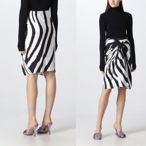 Bottega Veneta Zebra-Print Parachute Skirt